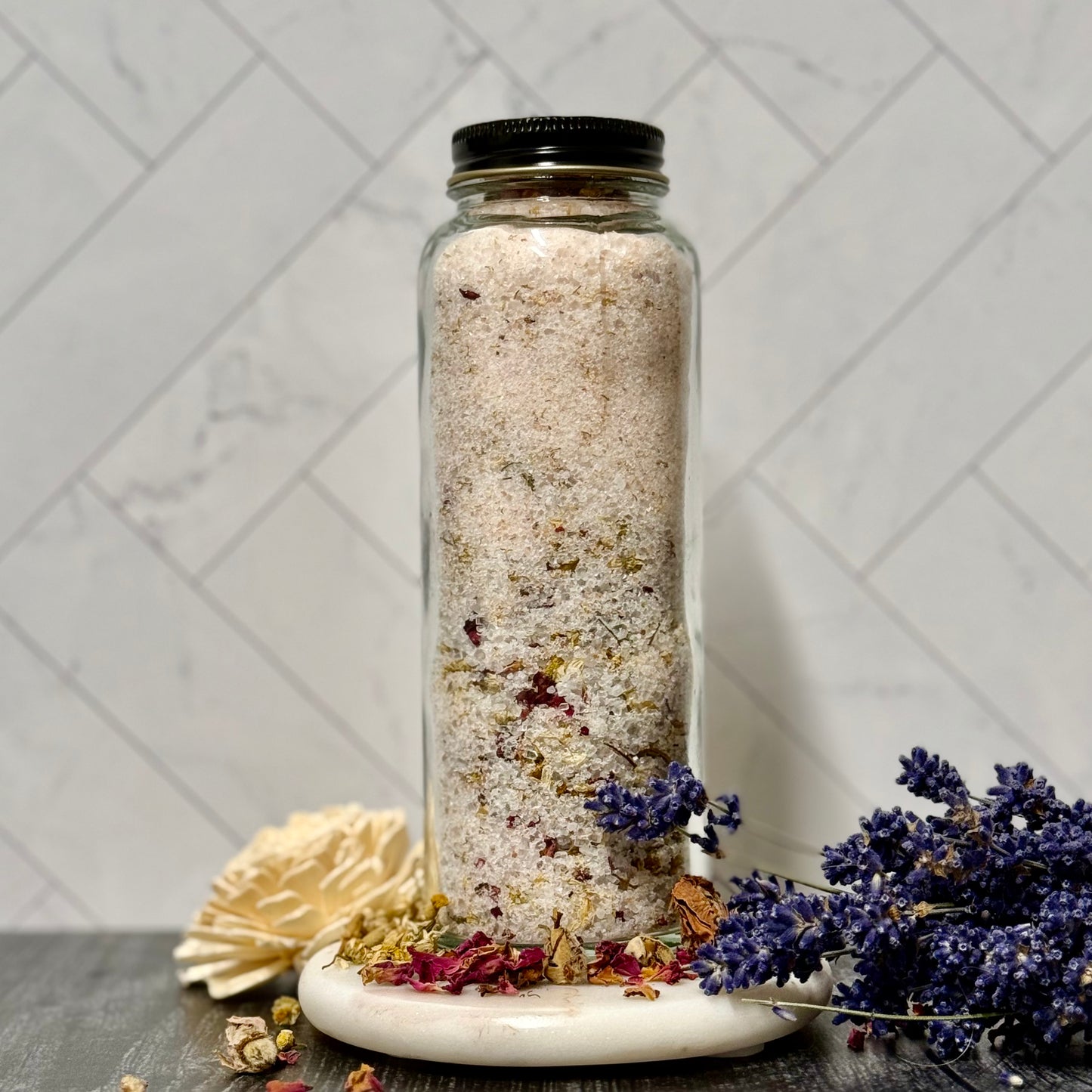 Lavender Rose Salt Bath Soak - Lavender | Chamomile | Rose