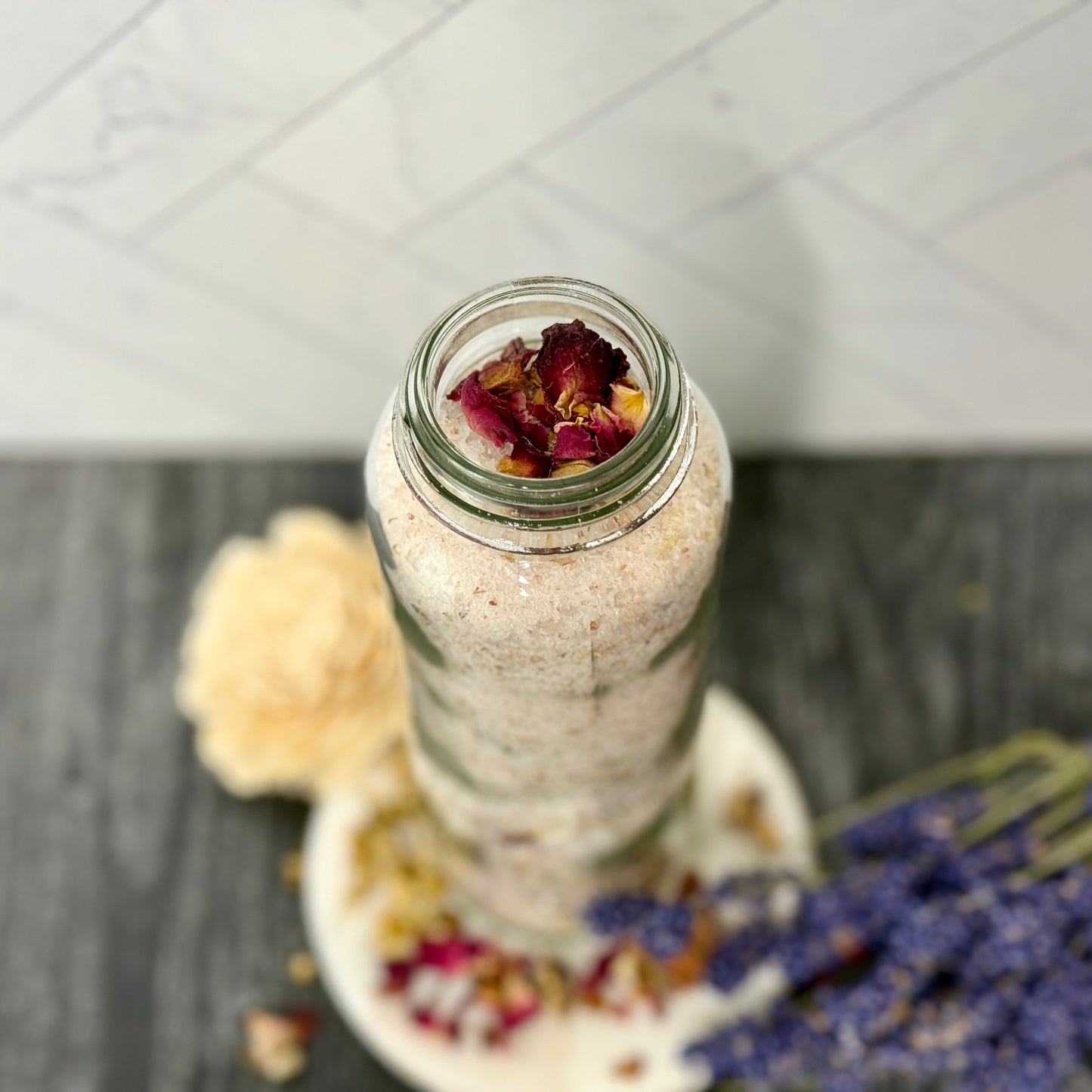 Lavender Rose Salt Bath Soak - Lavender | Chamomile | Rose