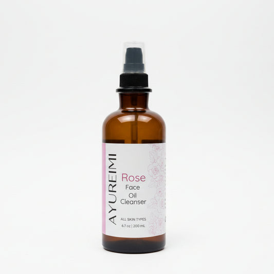 AYUREIMI Rose Face oil Concentrate in an amber glass with black pump closure